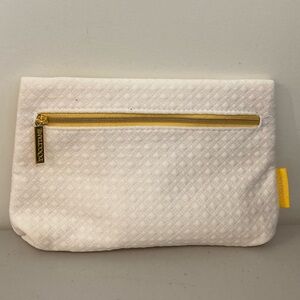 5/$25 L'OCCITANE Cosmetic Bag in White Yellow and Gold Brand New